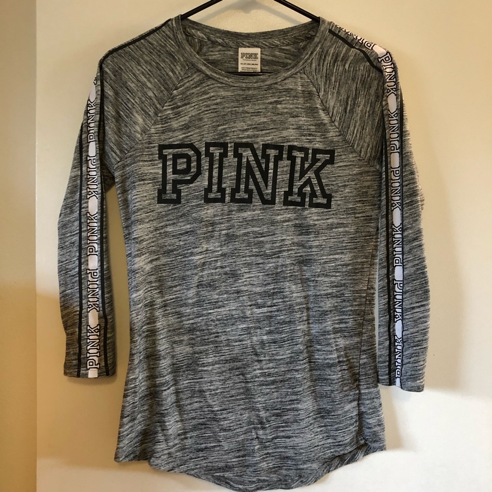PINK XS 3/4 Sleeved Shirt Grey, White and Black